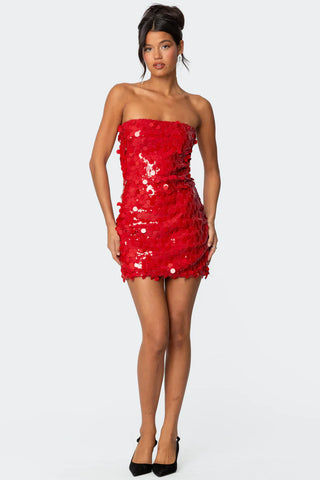 Samba Sequin Strapless Mini Dress