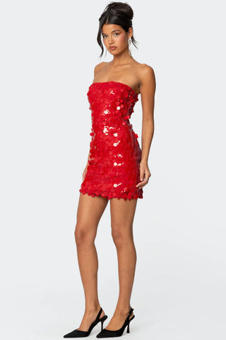 Samba Sequin Strapless Mini Dress