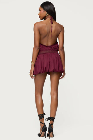 Aida Backless Bubble Mini Dress