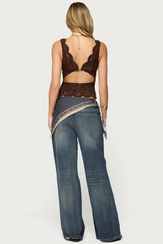 Araura Lace Velvet Floral Top