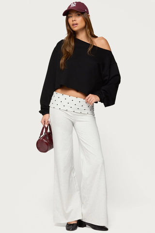 Reeva Polka Dot Fold Over Pants