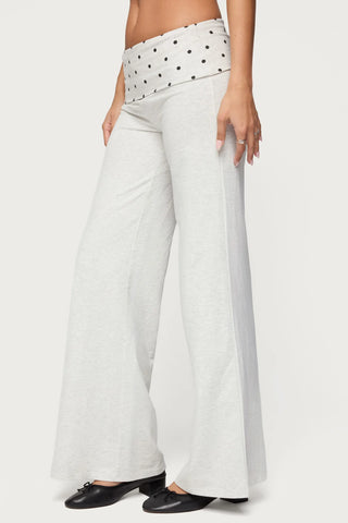 Reeva Polka Dot Foldover Pants