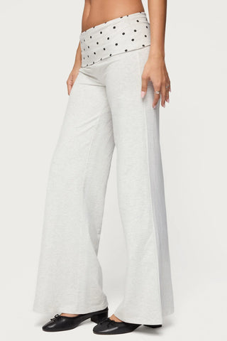 Reeva Polka Dot Fold Over Pants