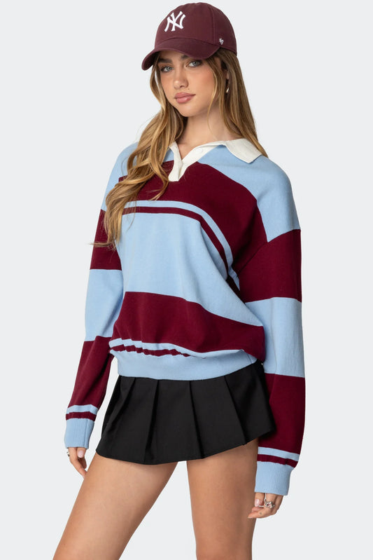Landon Striped Polo Knit