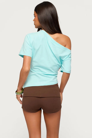 Mariee Asymmetric Off Shoulder T Shirt
