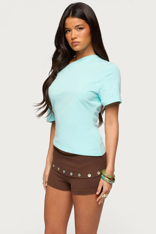Mariee Asymmetric Off Shoulder T Shirt