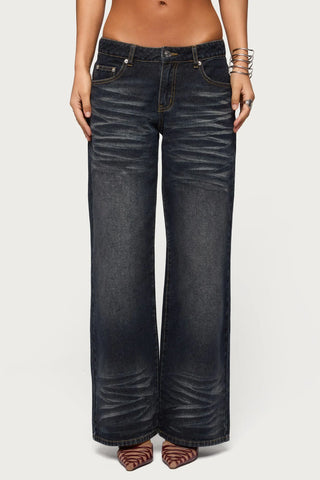 Acid Wash Denim Delight Low Rise Jean