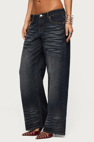 Acid Wash Denim Delight Low Rise Jean