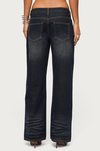 Acid Wash Denim Delight Low Rise Jean