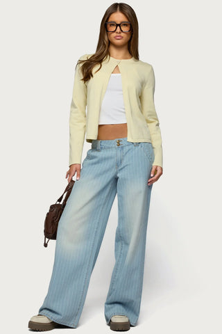 Petite Cory Striped Low Rise Jeans