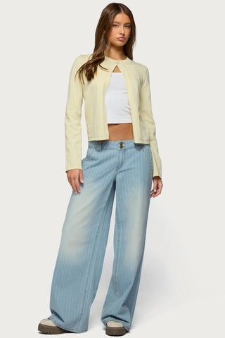 Petite Cory Striped Low Rise Jeans