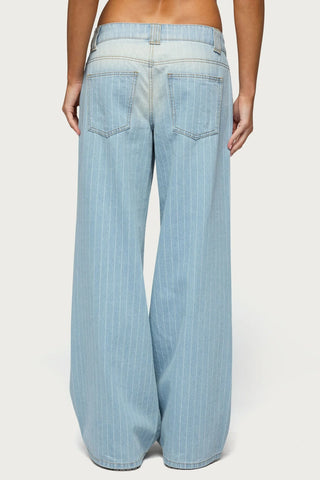 Petite Cory Striped Low Rise Jeans