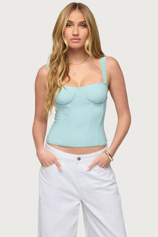 Marcella Wide Strap Mesh Bustier