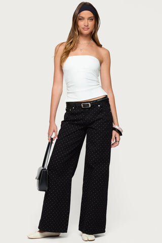 Misha Polka Dot Baggy Low Jeans