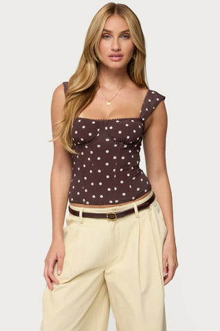 Marcella Wide Strap Mesh Bustier