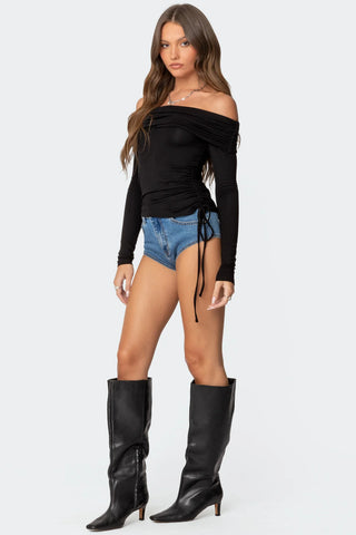 Ruche & Wrap Drawstring Top