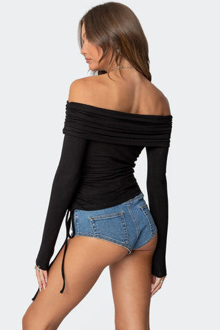 Ruche & Wrap Drawstring Top
