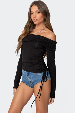 Ruche & Wrap Drawstring Top