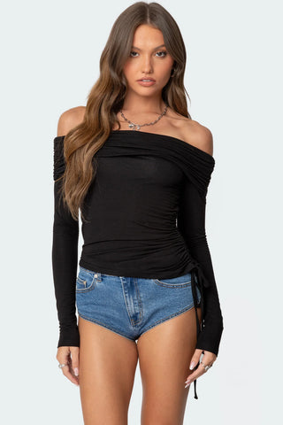 Ruche & Wrap Drawstring Top