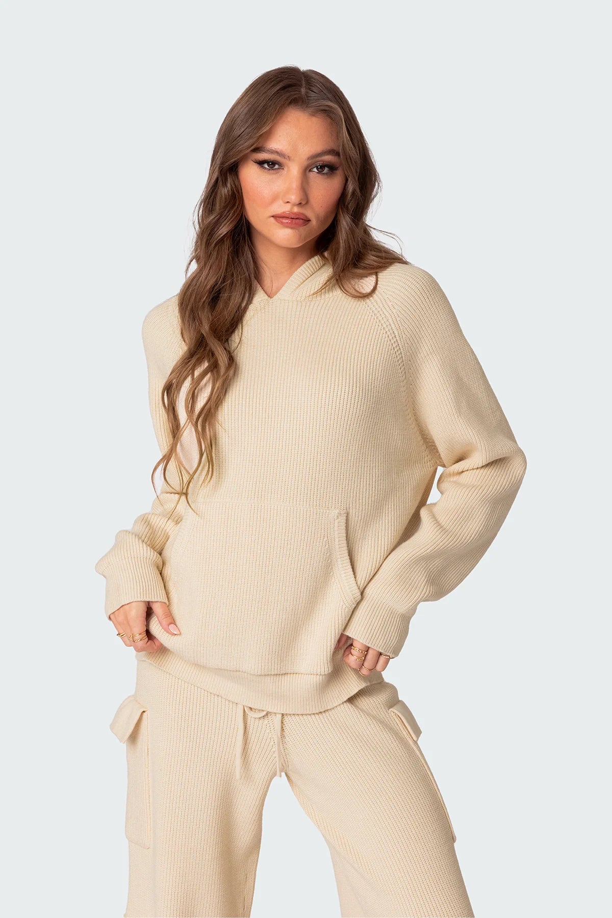 Cozy Knit Oversized Hoodie