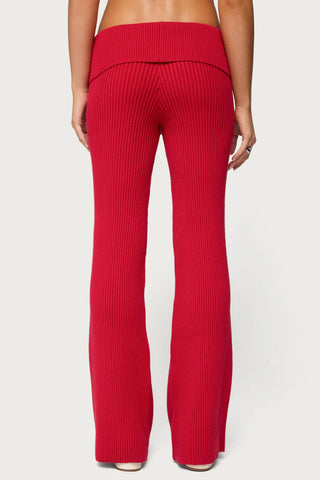 Adannah Foldover Ribbed Knit Trousers