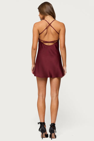 Nalah Satin Effect Mini Dress