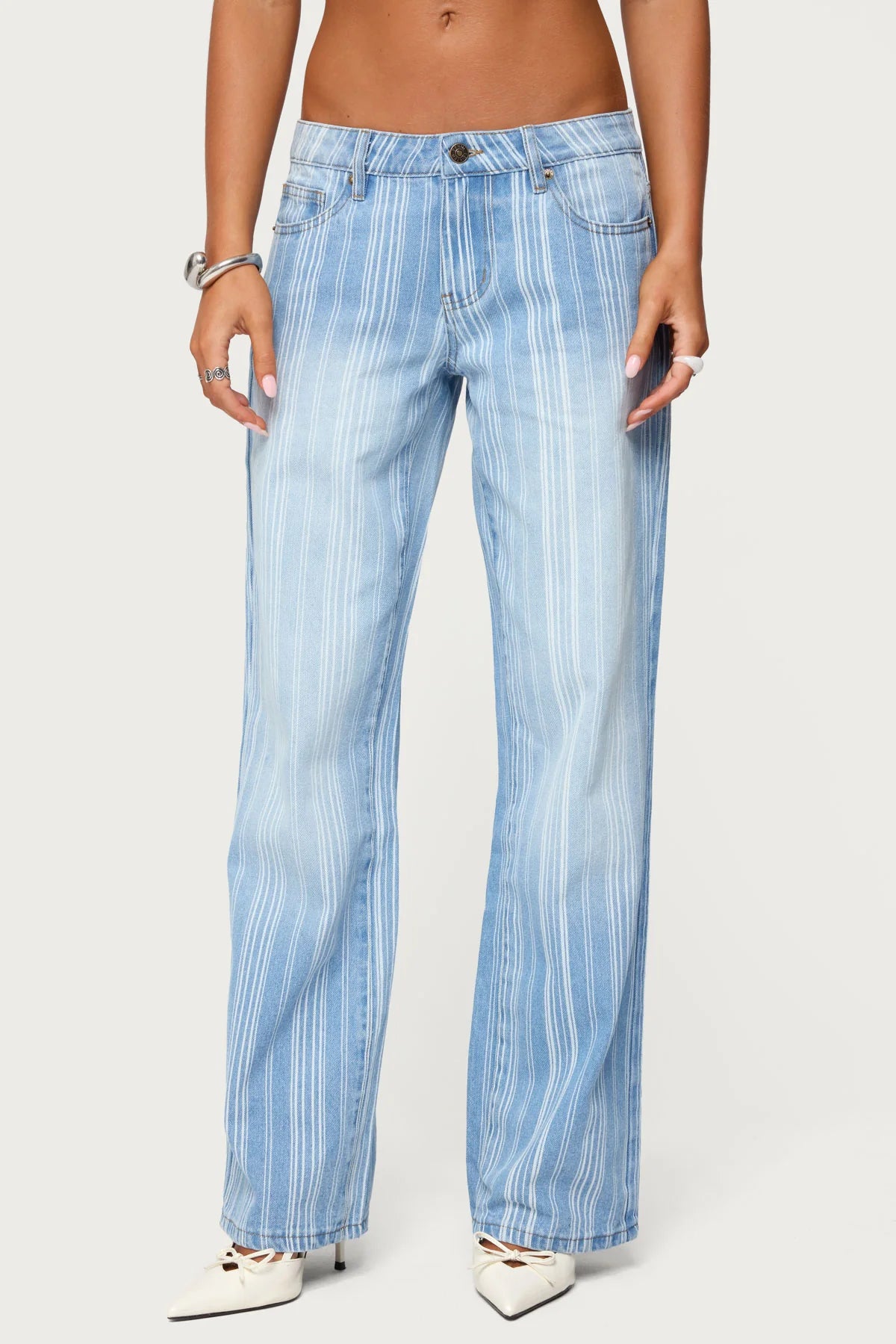 Tera Striped Low Rise Jeans