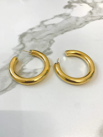 Fily Hoops- Waterproof, 18k Gold Plated