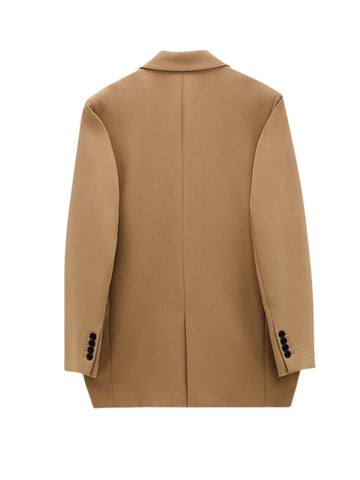 Casual Style Camel Pocket Blazer