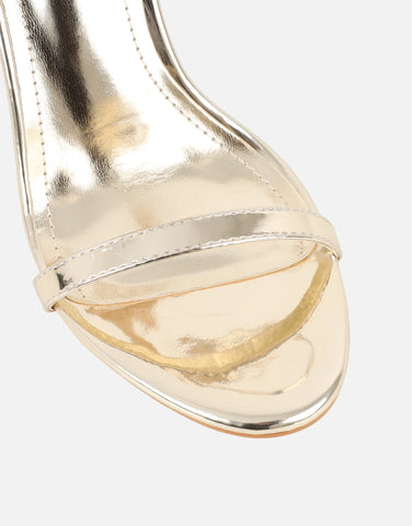 Gabby Black Patent Barely There Heeled Sandals