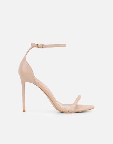 Gabby Black Patent Barely There Heeled Sandals