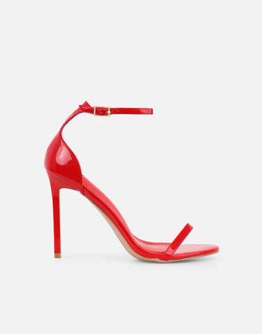 Gabby Black Patent Barely There Heeled Sandals