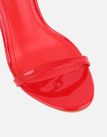 Gabby Black Patent Barely There Heeled Sandals