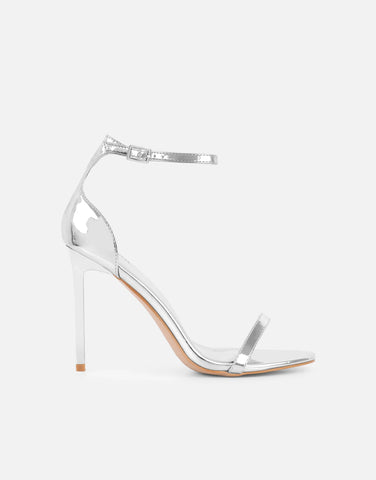 Gabby Black Patent Barely There Heeled Sandals