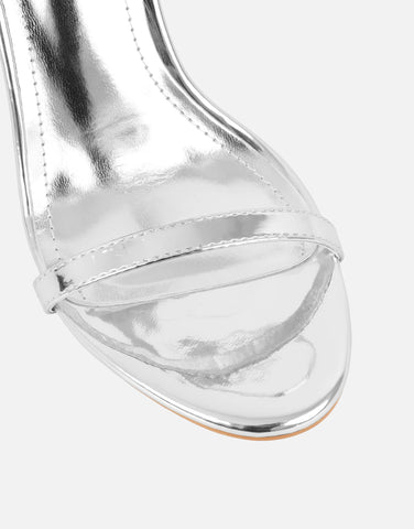 Gabby Black Patent Barely There Heeled Sandals