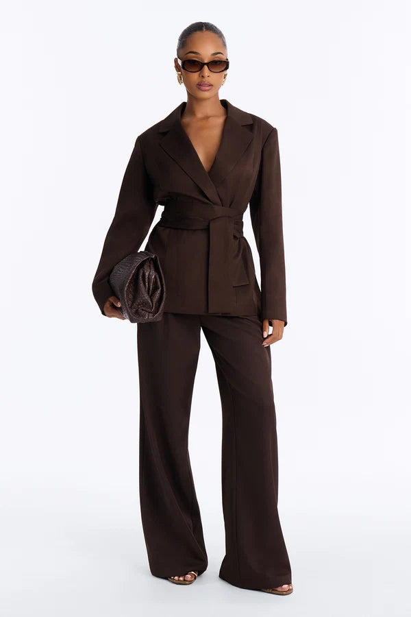 Jet Days High Rise Pleated Wide Leg Trouser