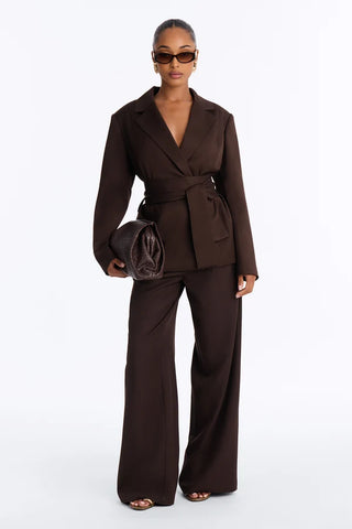 Jet Days Tie Waist Belted Blazer