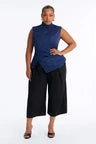 Familiar Feeling Satin Mock Neck Blouse