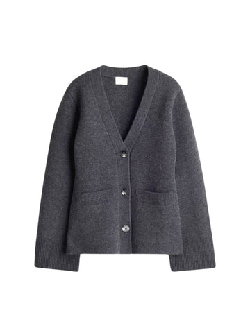 V-neck Long-sleeved Knitted Cardigan