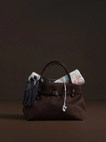 Vintage Buckle-Design Top-Handle Bag