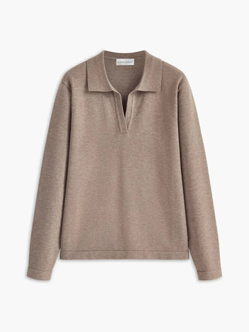 Minimalist Style Knit Polo Sweater