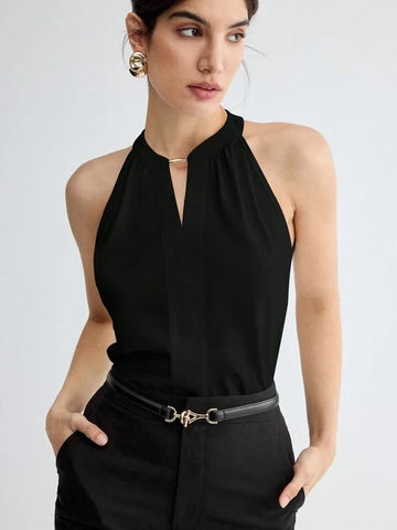 Paris Minimalist Sleeveless Blouse