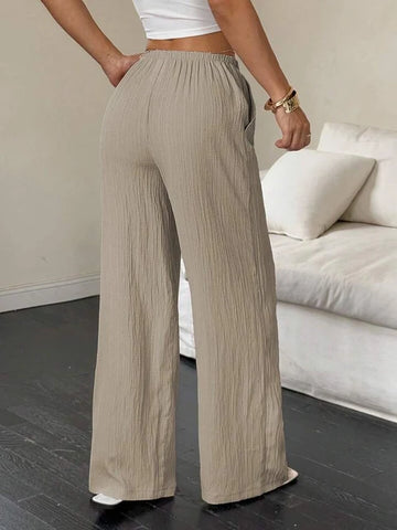 Soft Textured Drawstring Pants for Everyday Comfort & Elegance