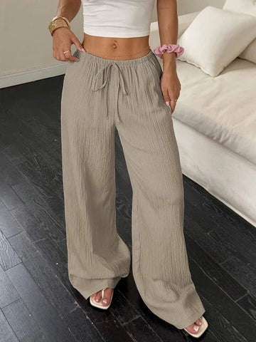 Soft Textured Drawstring Pants for Everyday Comfort & Elegance