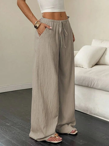 Soft Textured Drawstring Pants for Everyday Comfort & Elegance