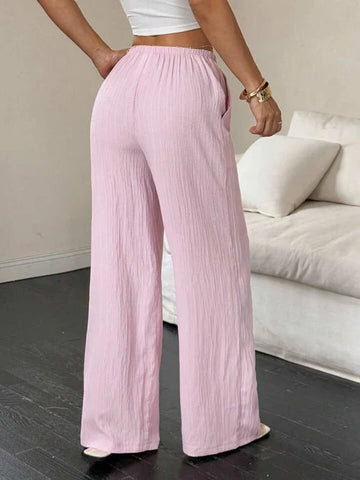 Soft Textured Drawstring Pants for Everyday Comfort & Elegance