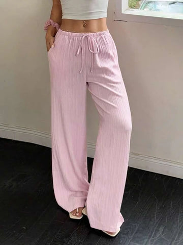 Soft Textured Drawstring Pants for Everyday Comfort & Elegance