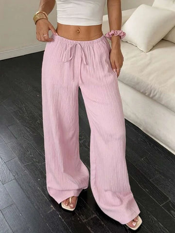 Soft Textured Drawstring Pants for Everyday Comfort & Elegance