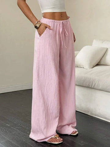 Soft Textured Drawstring Pants for Everyday Comfort & Elegance