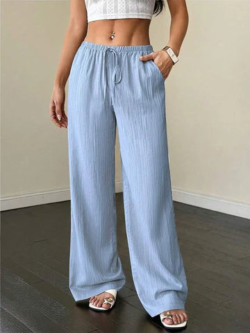 Soft Textured Drawstring Pants for Everyday Comfort & Elegance